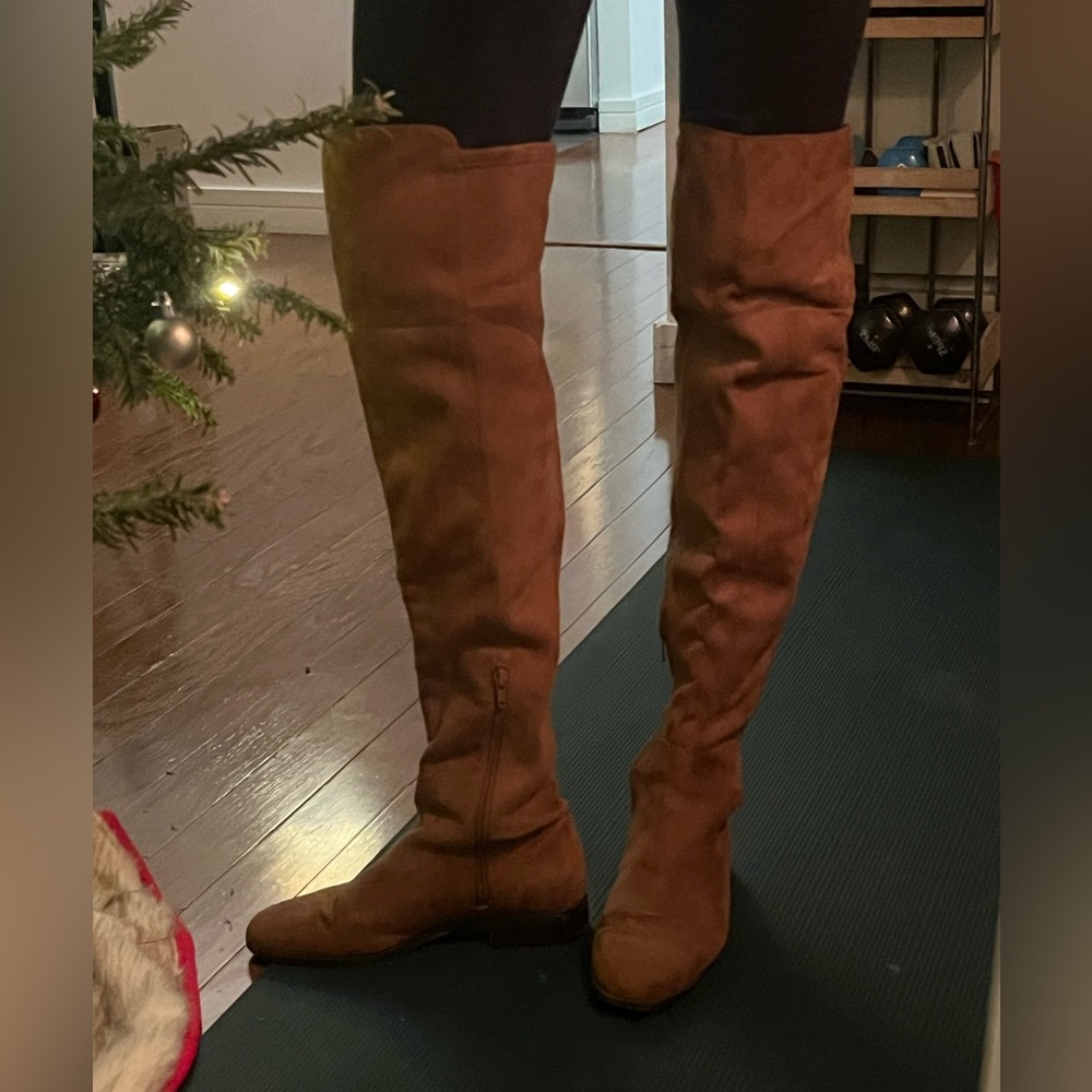 Suede over the knee riding boots